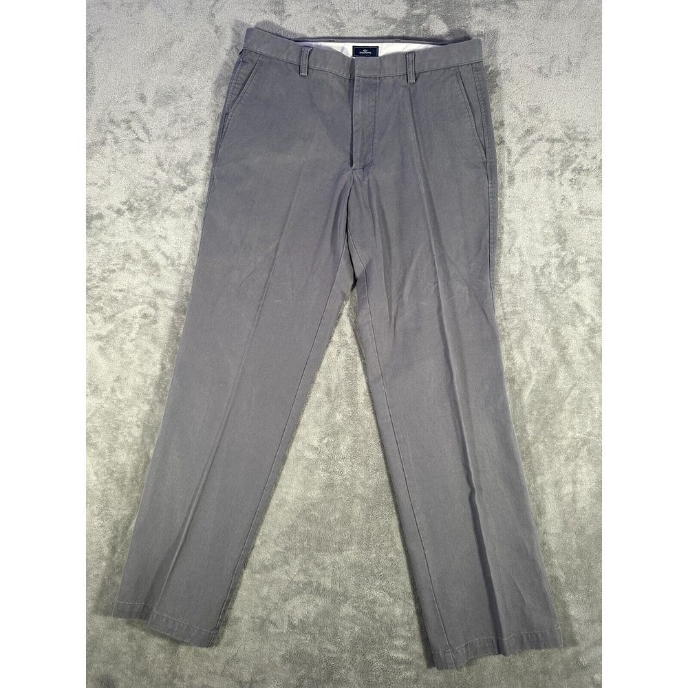 Dockers‎ Pants Mens 34x34 Cotton Blend Flat Front Classic Fit Gray Dress Pant